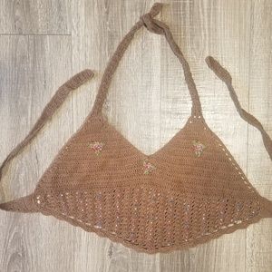 Crochet Open Back Tie Top